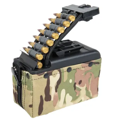 asgbox.pl - Elektryczny magazynek pudełkowy A&K na 2000 kulek do replik typu M249 z imitacją amunicji MC