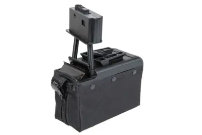 asgbox.pl - Elektryczny magazynek pudełkowy A&K na 2000 kulek do replik typu M249 Czarny