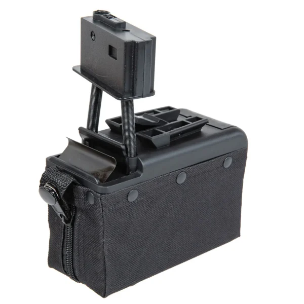 asgbox.pl - Elektryczny magazynek pudełkowy A&K na 2000 kulek do replik typu M249 Czarny
