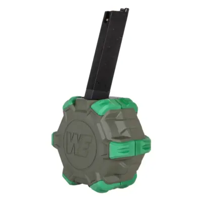 asgbox.pl - Bębnowy magazynek gazowy 350 kulek do replik 1911 WE - zielony