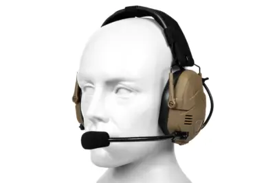 Taktyczne słuchawki aktywne Bluetooth HD-16 - Tan - obrazek 4