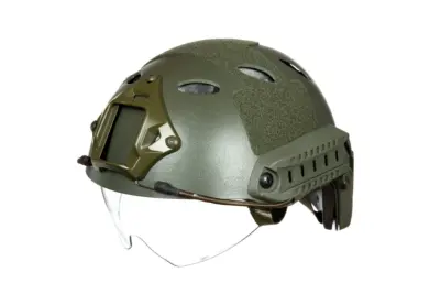 Replika Hełmu X-Shield PJ z goglami - Oliwkowy - obrazek 3