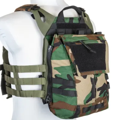 asgbox.pl - Kamizelka taktyczna Specna Arms Tactical typu Plate Carrier z panelem szturmowym Woodland
