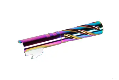 asgbox.pl - Aluminiowa lufa zewnętrzna LA Capa Customs TORNADO do replik TM Hi-Capa 4.3 Tęczowa
