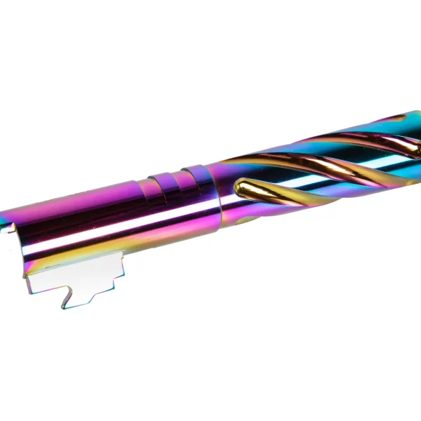 asgbox.pl - Aluminiowa lufa zewnętrzna LA Capa Customs TORNADO do replik TM Hi-Capa 4.3 Tęczowa