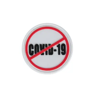 asgbox.pl - Naszywka 3D - Stop COVID-19 - biała