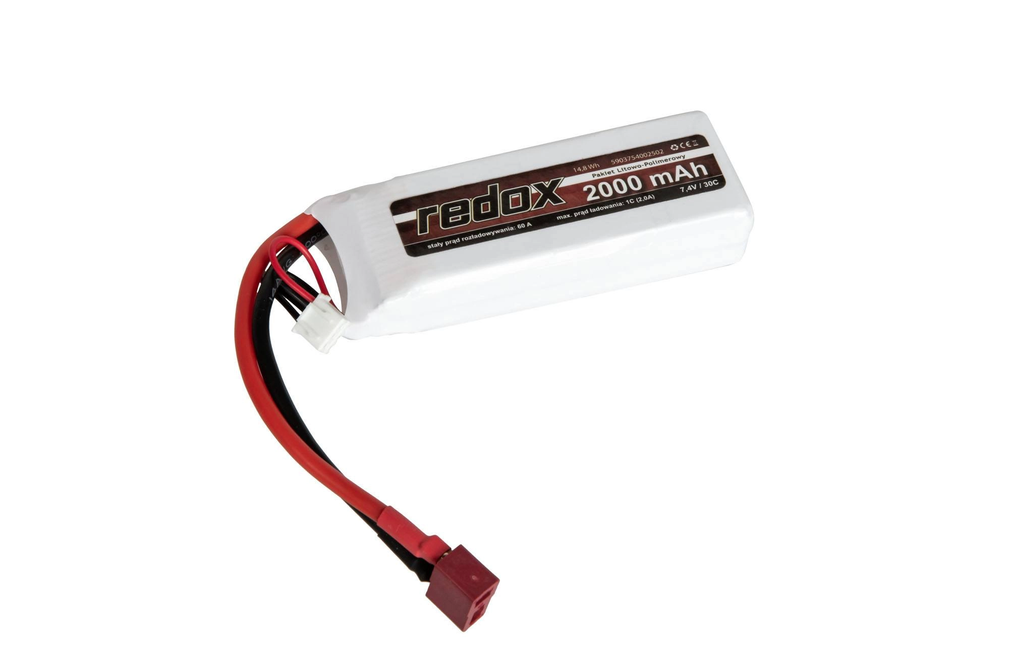 Redox LiPo 2000 mAh 7,4V Kostka - Deans OD-G-RDX-06-034315-00 asgbox.pl asgbox.pl - Redox LiPo 2000 mAh 7