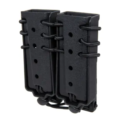 asgbox.pl - Ładownica na 2 magazynki 9mm Wosport Urban Assault Long Quick Pull Czarny