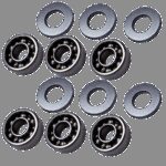 Open Steel Bearings bushings 8 mm for A a K M249 / M60 / MK43