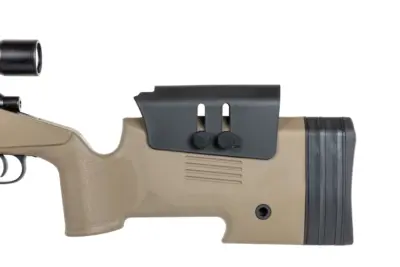 Karabin wyborowy ASG Specna Arms SA-S02 CORE™ High Velocity z lunetą i dwójnogiem Upgraded Tan - obrazek 3