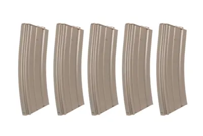 asgbox.pl - Zestaw 5 sztuk metalowych magazynków hi-cap 300 kulek Specna Arms Flat Dark Earth