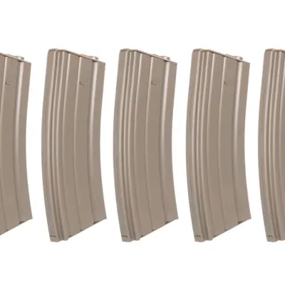 asgbox.pl - Zestaw 5 sztuk metalowych magazynków hi-cap 300 kulek Specna Arms Flat Dark Earth