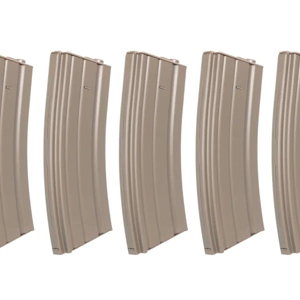 asgbox.pl - Zestaw 5 sztuk metalowych magazynków hi-cap 300 kulek Specna Arms Flat Dark Earth