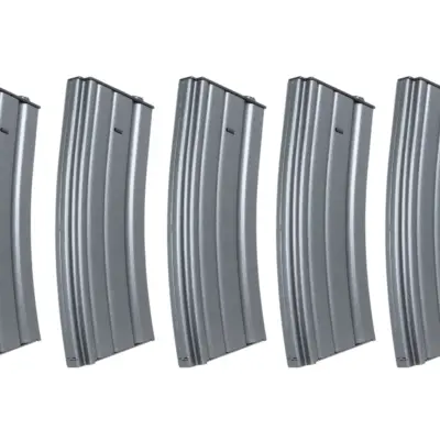 asgbox.pl - Zestaw 5 sztuk metalowych magazynków typu real-cap 30 kulek Specna Arms Szary