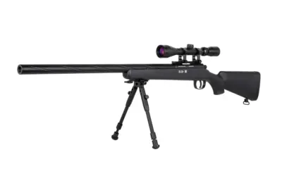 Replika karabinu snajperskiego Specna Arms SA-S12 EDGE™ z lunetą i dwójnogiem Czarna - obrazek 3