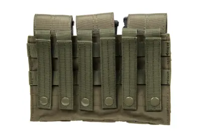 Potrójna ładownica na magazynki typu M4/M16 Specna Arms z klapą Oliwkowa - obrazek 2
