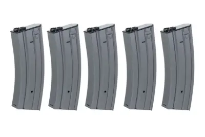 Zestaw 5 sztuk metalowych magazynków mid-cap 120 kulek Specna Arms Szary - obrazek 2