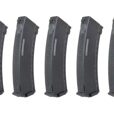 asgbox.pl - Zestaw 5 magazynków Mid-Cap 130/30 kulek Arcturus EMM AK MOD1 Variable-Cap Windowed do replik AK Czarny