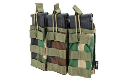 Potrójna ładownica typu Open na magazynki  M4/M16 Specna Arms Tactical Woodland - obrazek 2
