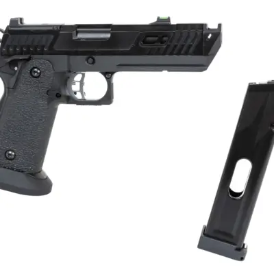 asgbox.pl - Pistolet ASG SRC Dark Viper DUAL POWER z walizką transportową i magazynkiem CO2 Czarny
