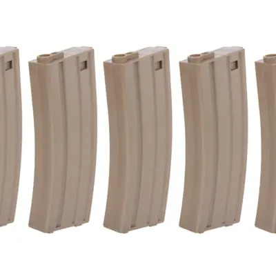 Alternative view of Zestaw 5 Magazynków Mid-Cap SRC do AR/M4 na 140 kulek Tan + speedloader