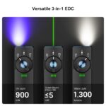 OLIGHT Flashlight ARKFELD Pro UV 1300 lm, Green Laser - Black - obrazek 5