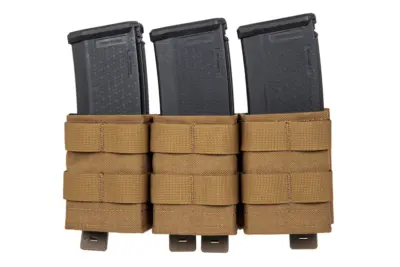 Potrójna otwarta ładownica na magazynki 7.62 mm Wosport Coyote Brown - obrazek 2