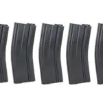 asgbox.pl - Zestaw 5 magazynków Mid-Cap 135/30 kulek Arcturus EMM M4/M16 Metal Variable-Cap do replik M4/M16 Czarny