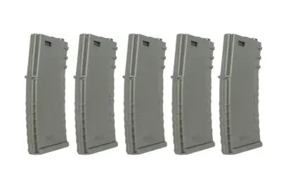 Zestaw 5 sztuk polimerowych magazynków mid-cap 120 kulek Specna Arms Oliwkowy - obrazek 2