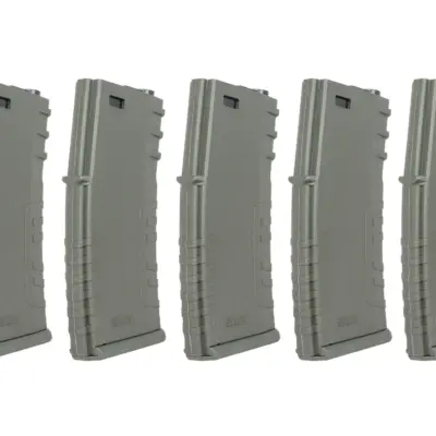 Alternative view of Zestaw 5 sztuk polimerowych magazynków mid-cap 120 kulek Specna Arms Oliwkowy