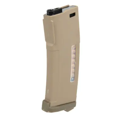 asgbox.pl - Magazynek Polimerowy Mid-Cap na 175 kulek Tornado z atrapami naboi do replik M4/M16 Tan