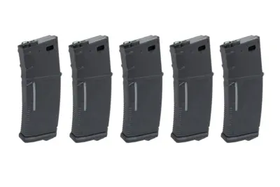 asgbox.pl - Magazynek Mid-Cap 130/ 30 kulek Arcturus EMM M4/M16 Variable-Cap do replik M4/M16 Czarny (5 pack)