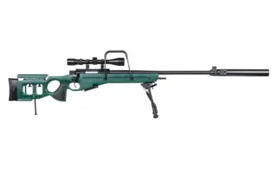Karabin snajperski ASG Snow Wolf SW-98 z dwójnogiem, lunetą i tłumikiem - obrazek 3