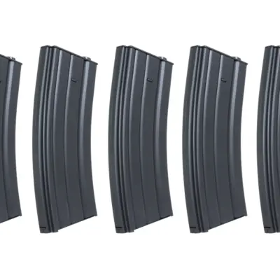 asgbox.pl - Zestaw 5 sztuk metalowych magazynków mid-cap 120 kulek Specna Arms Czarny