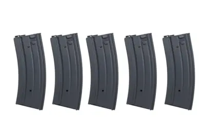 Zestaw 5 sztuk metalowych magazynków hi-cap 300 kulek Specna Arms Czarny - obrazek 2