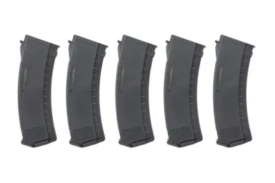 Zestaw 5 magazynków Mid-Cap 130/30 kulek Arcturus EMM AK MOD1 Variable-Cap Windowed do replik AK Czarny - obrazek 2