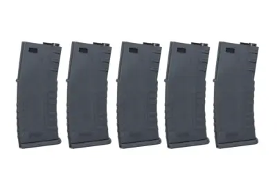 Zestaw 5 sztuk polimerowych magazynków mid-cap 120 kulek Specna Arms Czarny - obrazek 3