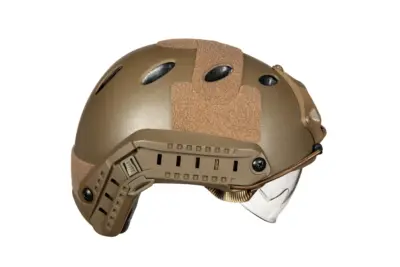 Replika Hełmu X-Shield PJ z goglami - TAN - obrazek 4