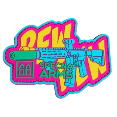 asgbox.pl - Naszywka Specna Arms Pew Pew Tęczowa