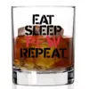 asgbox.pl - Szklanka do Whisky - EAT SLEEP PEW REPEAT