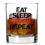 asgbox.pl - Szklanka do Whisky - EAT SLEEP PEW REPEAT