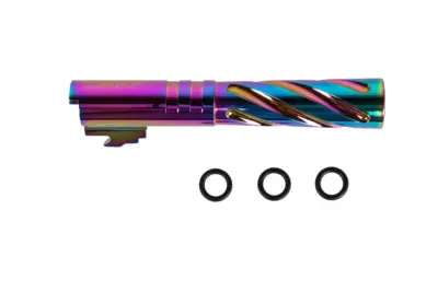 Aluminiowa lufa zewnętrzna LA Capa Customs TORNADO do replik TM Hi-Capa 4.3 Tęczowa - obrazek 2