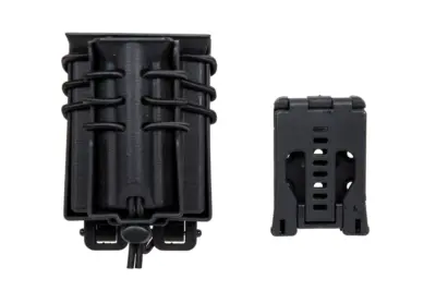 Ładownica na 2 magazynki M4/M16 i 9mm Wosport Urban Assault Quick Pull Czarny - obrazek 2