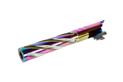 Aluminiowa lufa zewnętrzna LA Capa Customs TORNADO do replik TM Hi-Capa 5.1 Tęczowa - obrazek 2