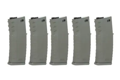 Zestaw 5 sztuk polimerowych magazynków mid-cap 120 kulek Specna Arms Oliwkowy - obrazek 3
