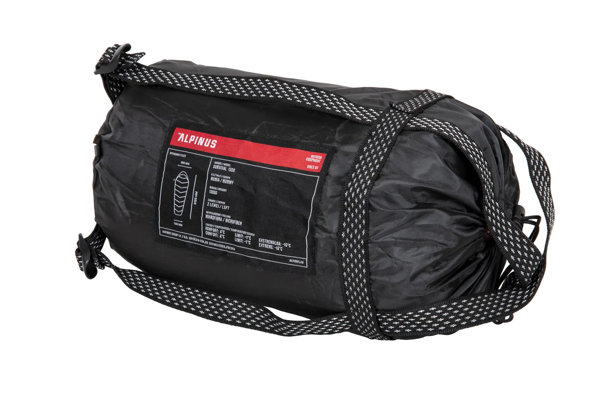 Śpiwór Alpinus Survival 1300 (+4°C / -16°C) (Prawy) Oliwkowy ALN-31-042959-00 asgbox.pl Śpiwór Alpinus Survival 1300 (+4°C / -16°C) (Prawy) Oliwkowy - obrazek 4