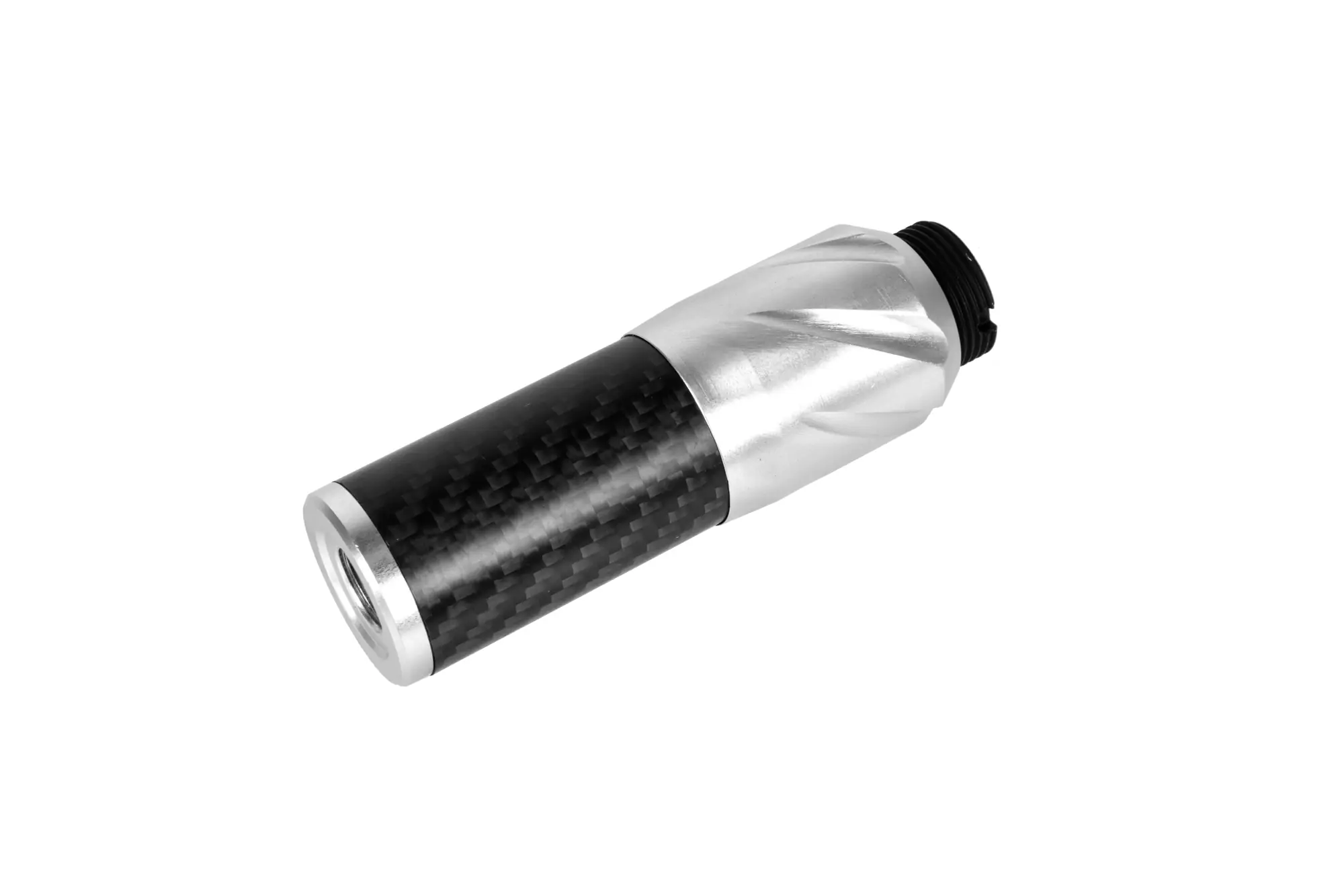 Karbonowy tłumik dźwięku DSL2 36x100mm - Srebrny CRI-09-037686-00 asgbox.pl asgbox.pl - Karbonowy tłumik dźwięku DSL2 36x100mm - Srebrny