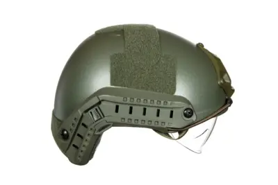 Replika hełmu X-Shield MH z Goglami - Oliwkowy - obrazek 4