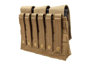 asgbox.pl - Potrójna ładownica na magazynki typu M4/M16 Specna Arms z klapą Tan