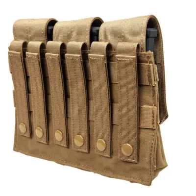 asgbox.pl - Potrójna ładownica na magazynki typu M4/M16 Specna Arms z klapą Tan